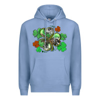 Colony Blue St. Patrick's Day shamrock leopard and cowhide Premium Hoodie - CowGirlArtShop