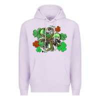 Lilac St. Patrick's Day shamrock leopard and cowhide Premium Hoodie - CowGirlArtShop