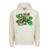 Oatmeal Heather St. Patrick's Day shamrock leopard and cowhide Premium Hoodie - CowGirlArtShop