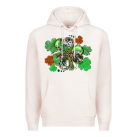 Pale Pink St. Patrick's Day shamrock leopard and cowhide Premium Hoodie - CowGirlArtShop