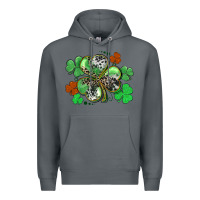 Rock St. Patrick's Day shamrock leopard and cowhide Premium Hoodie - CowGirlArtShop