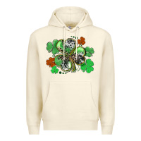 Sandshell St. Patrick's Day shamrock leopard and cowhide Premium Hoodie - CowGirlArtShop