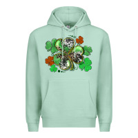 Seafoam St. Patrick's Day shamrock leopard and cowhide Premium Hoodie - CowGirlArtShop