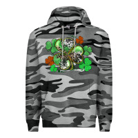 Slate Camo St. Patrick's Day shamrock leopard and cowhide Premium Hoodie - CowGirlArtShop