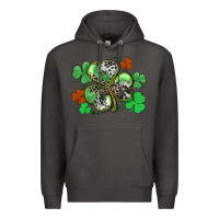 Smoke St. Patrick's Day shamrock leopard and cowhide Premium Hoodie - CowGirlArtShop