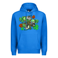 True Royal St. Patrick's Day shamrock leopard and cowhide Premium Hoodie - CowGirlArtShop