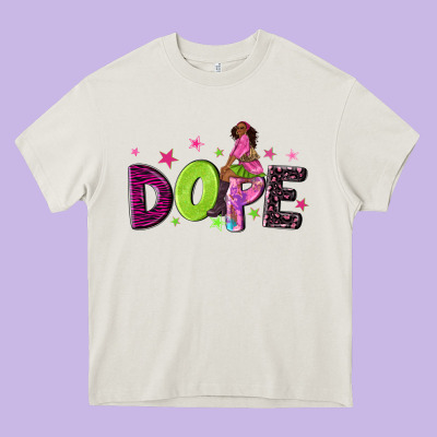 Dope With Afro Black Woman Heavy Core Tee Designed By Nancycooperartshop
