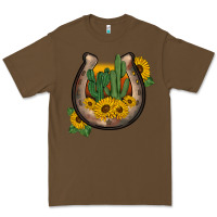 Cacao western horseshoe sunflower cactus Premium Tee - BarkalooDesign