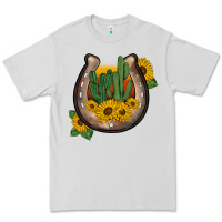 Dove Grey western horseshoe sunflower cactus Premium Tee - BarkalooDesign