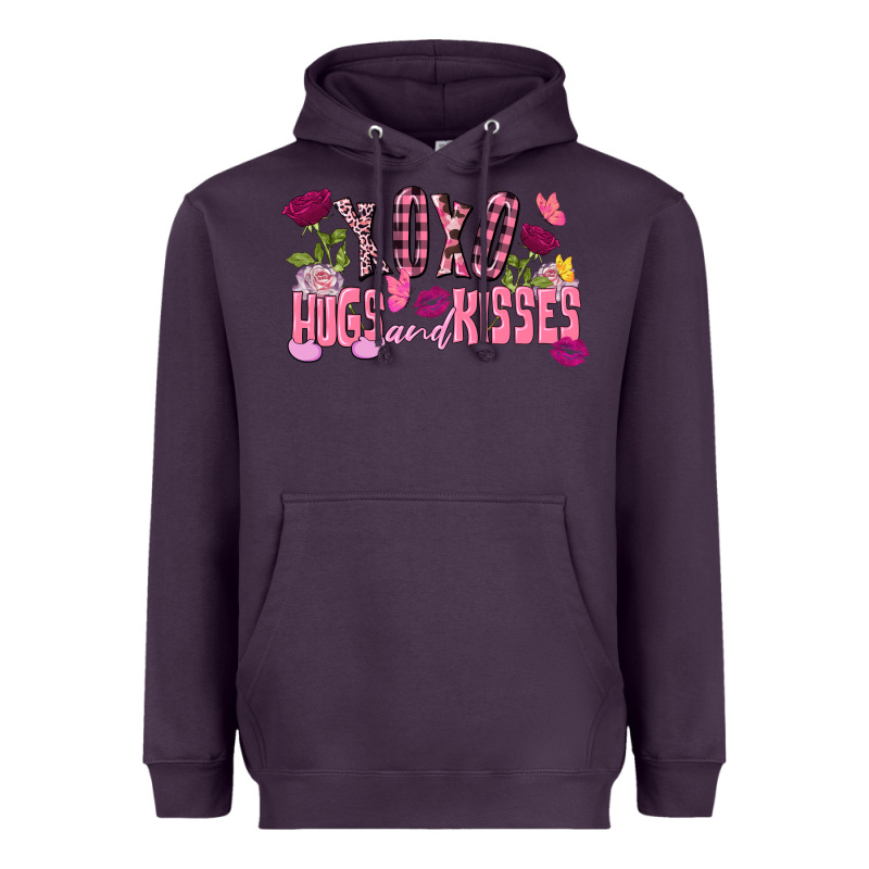 Xoxo Hugs And Kisses Valentine's Day Heavyweight Hoodie by FaDigitalArtStudio | Teevron