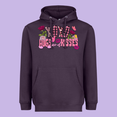 Xoxo Hugs And Kisses Valentine's Day Heavyweight Hoodie Designed By Fadigitalartstudio