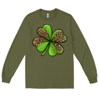 Army Green leopard shamrock Long Sleeve Tee - Jasminsmagicworld