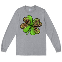 Heather Grey leopard shamrock Long Sleeve Tee - Jasminsmagicworld