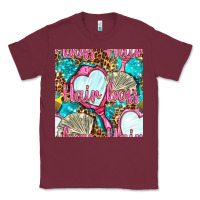 Burgundy hair boss and hand mirror with money and leopard seamless pattern bbs Classic Tee - BundleAndBundleShop