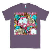 Lavender hair boss and hand mirror with money and leopard seamless pattern bbs Classic Tee - BundleAndBundleShop