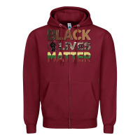 Burgundy black lives matter juneteenth Zipper Hoodie - CowGirlArtShop
