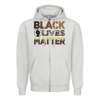 Dove Grey black lives matter juneteenth Zipper Hoodie - CowGirlArtShop