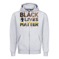 Heather Grey black lives matter juneteenth Zipper Hoodie - CowGirlArtShop