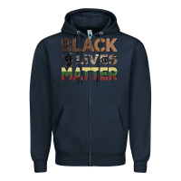 Navy black lives matter juneteenth Zipper Hoodie - CowGirlArtShop