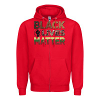 Red black lives matter juneteenth Zipper Hoodie - CowGirlArtShop