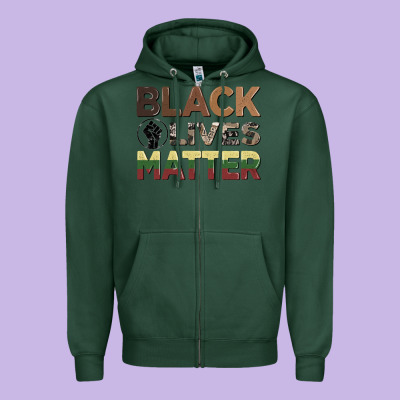 Black Lives Matter Juneteenth Zipper Hoodie Designed By Cowgirlartshop