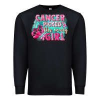 Black Cancer picked the wrong girl Breast Cancer Premium Sweatshirt - FaDigitalArtStudio