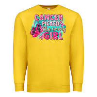 Lemon Cancer picked the wrong girl Breast Cancer Premium Sweatshirt - FaDigitalArtStudio