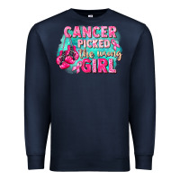 Navy Cancer picked the wrong girl Breast Cancer Premium Sweatshirt - FaDigitalArtStudio