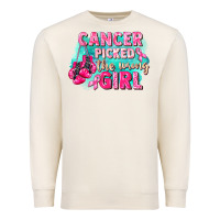 Sandshell Cancer picked the wrong girl Breast Cancer Premium Sweatshirt - FaDigitalArtStudio
