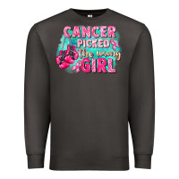 Smoke Cancer picked the wrong girl Breast Cancer Premium Sweatshirt - FaDigitalArtStudio
