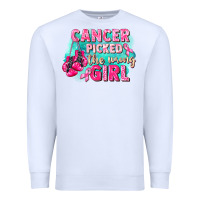 White Cancer picked the wrong girl Breast Cancer Premium Sweatshirt - FaDigitalArtStudio
