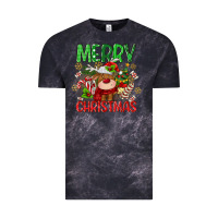 Cloud Black merry christmas deer Vintage Tee - MaliasSmallBusiness