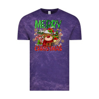 Cloud Purple merry christmas deer Vintage Tee - MaliasSmallBusiness