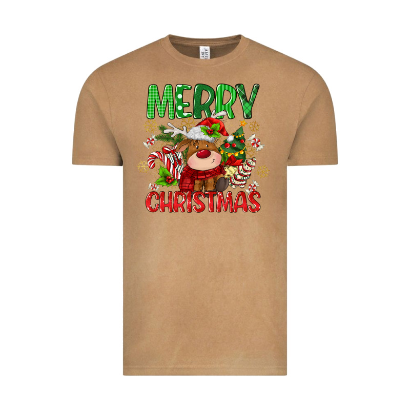 Merry Christmas Deer Vintage Tee by MaliasSmallBusiness | Teevron