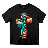 Black blessed cross Heavy Core Tee - BarkalooDesign