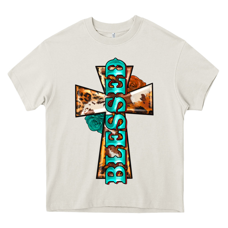 Blessed Cross Heavy Core Tee by BarkalooDesign | Teevron