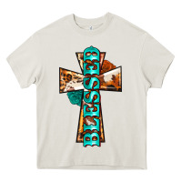 Cream blessed cross Heavy Core Tee - BarkalooDesign