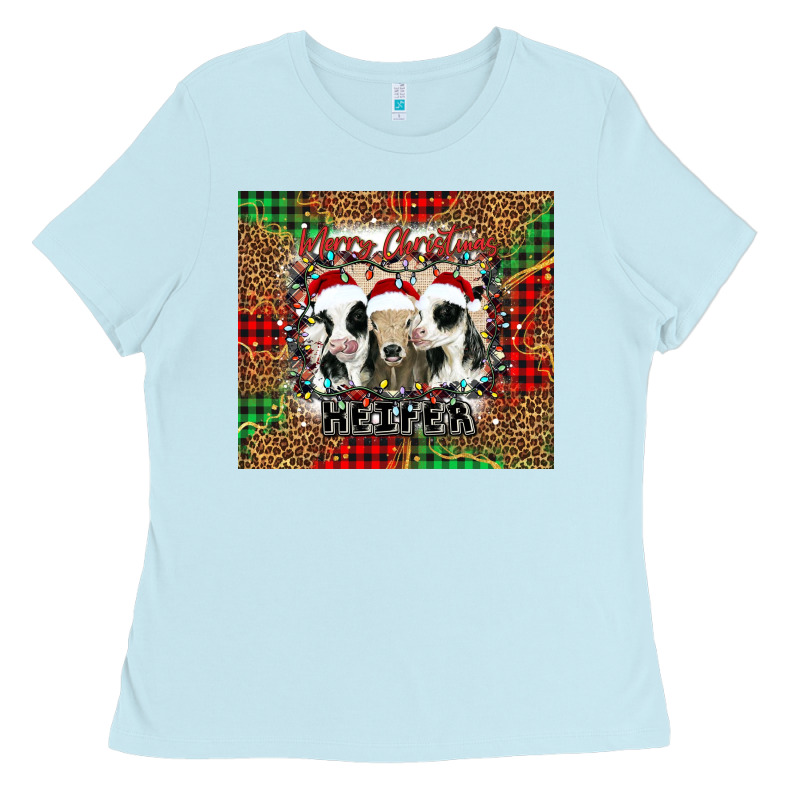 Merry Christmas Heifer Ladies Tee by Jasminsmagicworld | Teevron
