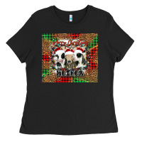 Black merry Christmas heifer Ladies Tee - Jasminsmagicworld