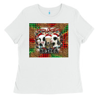 White merry Christmas heifer Ladies Tee - Jasminsmagicworld