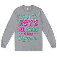 Heather Grey made in 1972, 50 years of being awesome Long Sleeve Tee - Jasminsmagicworld