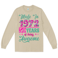 Mushroom made in 1972, 50 years of being awesome Long Sleeve Tee - Jasminsmagicworld