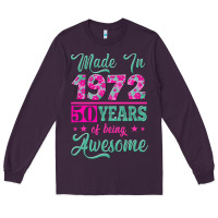 Plum made in 1972, 50 years of being awesome Long Sleeve Tee - Jasminsmagicworld