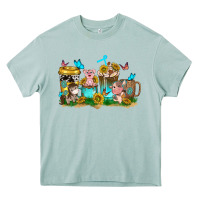 Arona farm cute animals with sunflower coffee cups Heavy Core Tee - NancyCooperArtShop