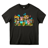 Asphalt farm cute animals with sunflower coffee cups Heavy Core Tee - NancyCooperArtShop