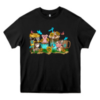 Black farm cute animals with sunflower coffee cups Heavy Core Tee - NancyCooperArtShop