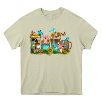 Mossy farm cute animals with sunflower coffee cups Heavy Core Tee - NancyCooperArtShop