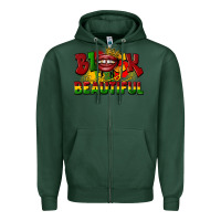 Sports Green black and beautiful Zipper Hoodie - CowGirlArtShop