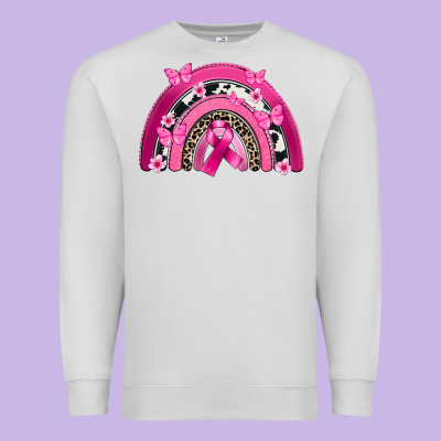 Breast Cancer Rainbow Premium Sweatshirt Designed By Fadigitalartstudio