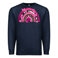Navy Breast Cancer rainbow Premium Sweatshirt - FaDigitalArtStudio